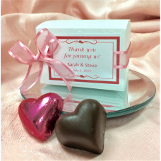 Wedding Favor Rectangular Box with 2 Handmade Chocolate Truffles